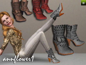 Sims 3 — af shoes annflower1_13 by annflower1 — Suede half boots