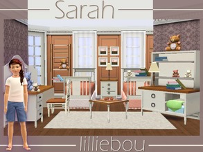 Sims 3 — Sarah Kids Bedroom by lilliebou — This kids bedroom set has 14 items : -Bed -End table -Jupon de lit -Desk