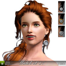 Sims 3 — Watch it! earrings 01 by katelys — New mesh, 3 different versions with 3 recolorable palettes. With reflective