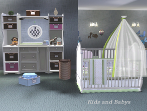 Sims 3 — PB Kids n Babys  by ShinoKCR — This is the matching PB Nurcery inspired by Potterybarn it includes a Crip with