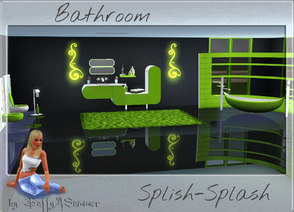 Sims 3 — Bathroom Splish-Splash by BuffSumm — A modern bathroom with 3 sink-variations and some decorating stuff. There