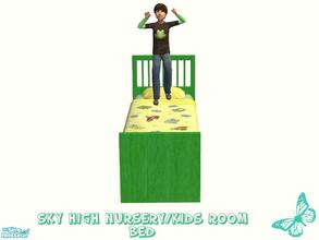 Sims 2 — Sky High Nursery/Kids Room - Bed by sinful_aussie — Green bed to go with the sky high nursery/kids room.