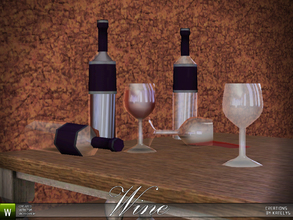 Sims 3 — Wine by katelys — 6 new decorative objects. All have low polycount. The 'wine' part is recolorable. Enjoy:)