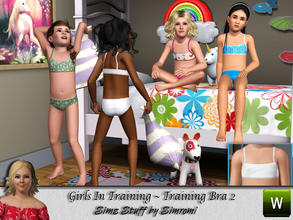 Sims 3 — Girls in Training ~ Bra 3 by simromi — Start their training off right with this stylish training bra for your