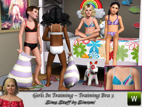 Sims 3 — Girls in Training ~ Bra 2 by simromi — Start their training off right with this stylish training bra for your