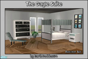 Sims 2 — The Gayle Suite (Rec) by EarthGoddess54 — A recolor set in classic shades of black & white. Set includes: