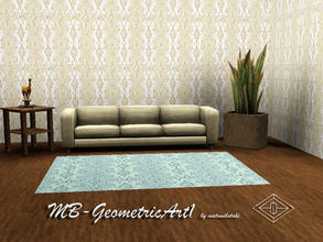 Sims 3 — MB-GeometricArt1 by matomibotaki — Floral pattern in brown, light brown and white, 3 channel, to find under