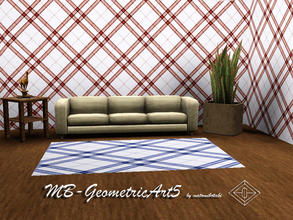 Sims 3 — MB-GeometricArt5 by matomibotaki — Geometric pattern in red, brown and white, 3 channel, to find under Theme.