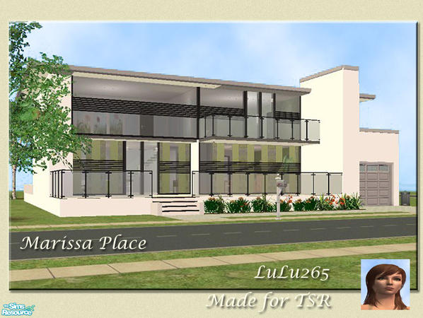 Sims 2 — Marissa Place by Lulu265 — A modern 3 bedroom home requested by Mariisa. Includes home gym, pool and outdoor