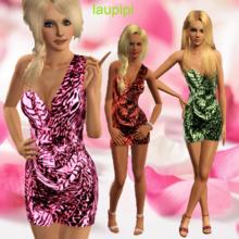 Sims 3 — LP Like a Zebra by laupipi2 — Print dress with zebra stripes and a single sleeve!