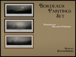 Sims 3 — Bordeaux Paintings Set by Suzannneke — These three paintings are designed by Richard D'Amore. This black-white