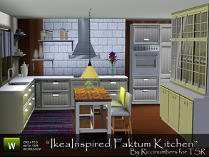 Sims 3 — Ikea Inspired Faktum Kitchen by TheNumbersWoman — Inspired by Ikea this set was a request from one of our