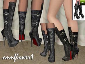 Sims 3 — af annflower1 shoes21 by annflower1 — Leather boots 