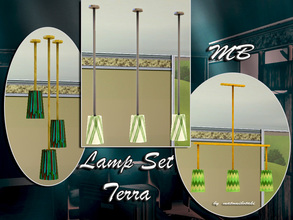 Sims 3 — MB-LampSetTerra by matomibotaki — 3 new lamp meshes in a set by matomibotki, each lamp has 2 recolorable areas.