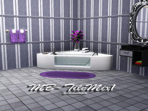 Sims 3 — MB-TileMix1 by matomibotaki — Tile pattern in dark blue, black and white, 3 channel, to find under Tile/Mosaic.