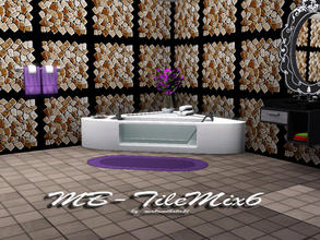 Sims 3 — MB-TileMix6 by matomibotaki — Tile pattern in orange, brown and white, 3 channel, to find under Tile/Mosaic.