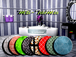 Sims 3 — MB-TileMix by matomibotaki — MB-TileMix, tile set with 9 different tile pattern, each of them with 3 recolorable