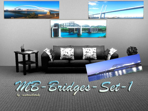 Sims 3 — MB-Bridges-Set-1 by matomibotaki — 4 different MB-Bridges Paintings in one set, E p03/painting 3x1, recolors by