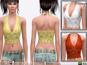Sims 3 — Lace Halter Top - S69 by ekinege — Y.Adult - Adult.