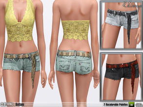 Sims 3 — Denim Cutoff Shorts - S69 by ekinege — 2 recolorable parts. Y.Adult - Adult.