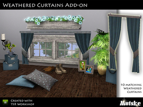 Sims 3 — Weathered Curtains by Mutske — This is the second add-on for the Generation curtains. This set contains 10