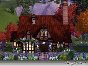Sims 3 — The Village Grove Cottage by Brighten11 — A 3 BR/2BA Tudor cottage, perfect for a growing family. Fishing pond