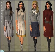 Sims 2 — Heidi Winter Set -UPDATE! by Harmonia — Heidi Winter Set 5 Different everyday outfits for adult & young