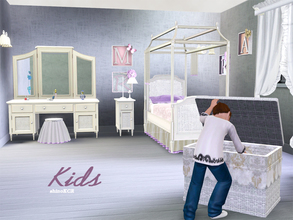 Sims 3 — PBKids  by ShinoKCR — one more Set inspired by Potterybarn. You get a beautiful Single Bed, Bedskirt with