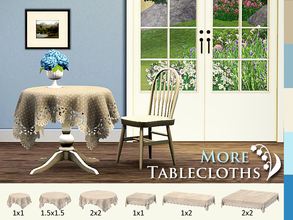 Sims 3 — More Tablecloths by LilyOfTheValley — This set includes 6 tablecloths for EA's dining tables (square 1x1,