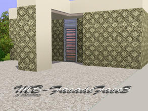 Sims 3 — MB-FacadeFace3 by matomibotaki — Strucctural facade pattern in dark brown and light yellow, 2 channel, to find