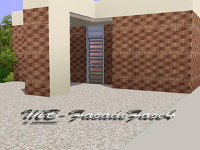 Sims 3 — MB-FacadeFace4 by matomibotaki — Strucctural facade pattern in dark brown and light yellow, 2 channel, to find