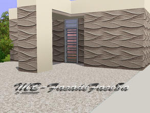 Sims 3 — MB-FacadeFace8a by matomibotaki — Strucctural facade pattern in dark brown and light yellow, 2 channel, to find