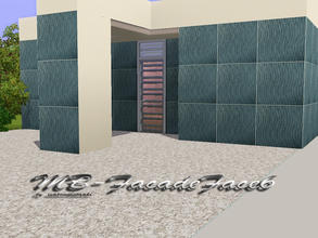 Sims 3 — MB-FacadeFace6 by matomibotaki — Strucctural facade pattern in dark blue and light yellow, 2 channel, to find