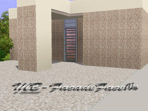 Sims 3 — MB-FacadeFace10a by matomibotaki — Strucctural facade pattern in dark brown and light yellow, 2 channel, to find