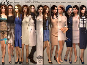 Sims 2 — Kate Superset by BunnyTSR — My 3 Kate sets, comprising outfits made famous by Kate Middleton, Duchess of