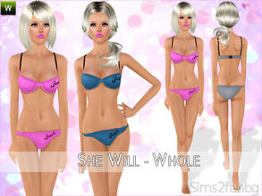 Sims 3 — She Will - Whole by sims2fanbg — .:She Will:. Whole with bra and bikini in 3 recolors,Recolorable,Launcher