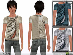 Sims 3 — Double Layer T-Shirt (Teen) - S70 by ekinege — 2 recolorable parts.