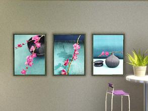 Sims 3 — Cherry Tree Branch by ung999 — Cherry Tree Branch by Amelie Vuillon Three paintings in one file Cloned from EA's