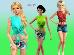 Sims 3 — LP I want party! Top by laupipi2 — vest with a knot in the central part!