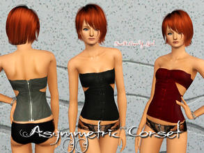 Sims 3 — Asymmetric Corset by SouR_CherrY_GirL — YA~A Female 1 recolorable part. Enjoy!