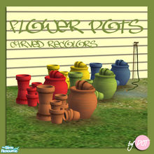 Sims 2 — Flower Pots Carved by DOT — Flower Pots Recolors Carved. *Updated Pots Mesh*-*Reduced Poly* Sims 2 by DOT of The