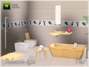 Sims 3 — Agua Bathroom  by Pilar — Decorate the bathroom with wood