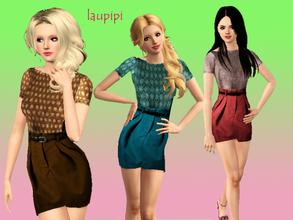 Sims 3 — LP Elegant Evening by laupipi2 — Outfit Compound of a skirt with belt and a vest of sleeve cuts