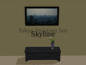 Sims 2 — Tokyo Paintings Set - Skyline by Efui — This painting is a recolour of the basegame painting \"SimCity at