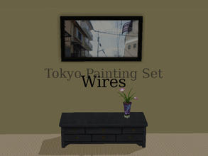 Sims 2 — Tokyo Paintings Set - Wires by Efui — This painting is a recolour of the basegame painting \"SimCity at