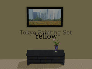 Sims 2 — Tokyo Paintings Set - Yellow by Efui — This painting is a recolour of the basegame painting \"SimCity at