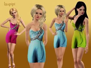 Sims 3 — LP Night Stars by laupipi2 — Short dress with a frontal full strip of small brilliant as diamonds