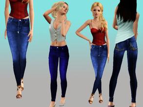 Sims 3 — LP Denim sky :) by laupipi2 — Denim trousers with pockets decorated in the back part!
