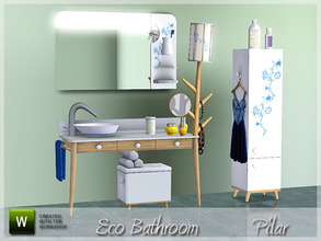 Sims 3 — Eco Bathroom by Pilar — wood and recycled materials: ecological