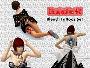 Sims 3 — Bleach Tattoos Set by CloudwalkerNZ2 — Bleach Tattoos Set by CloudwalkerNZ. This set contains 3 tattoos: 2
